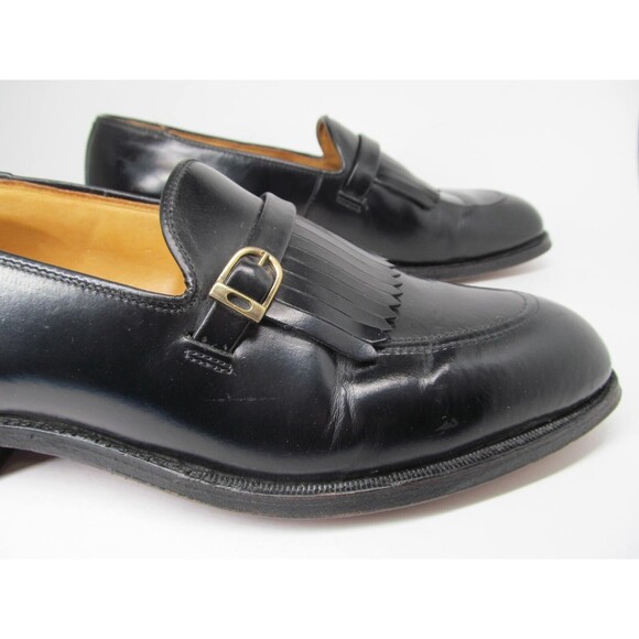Austin Reed Of Regent Street Mens Black Leather Tasseled Loafers Size US 8.5 main image 14